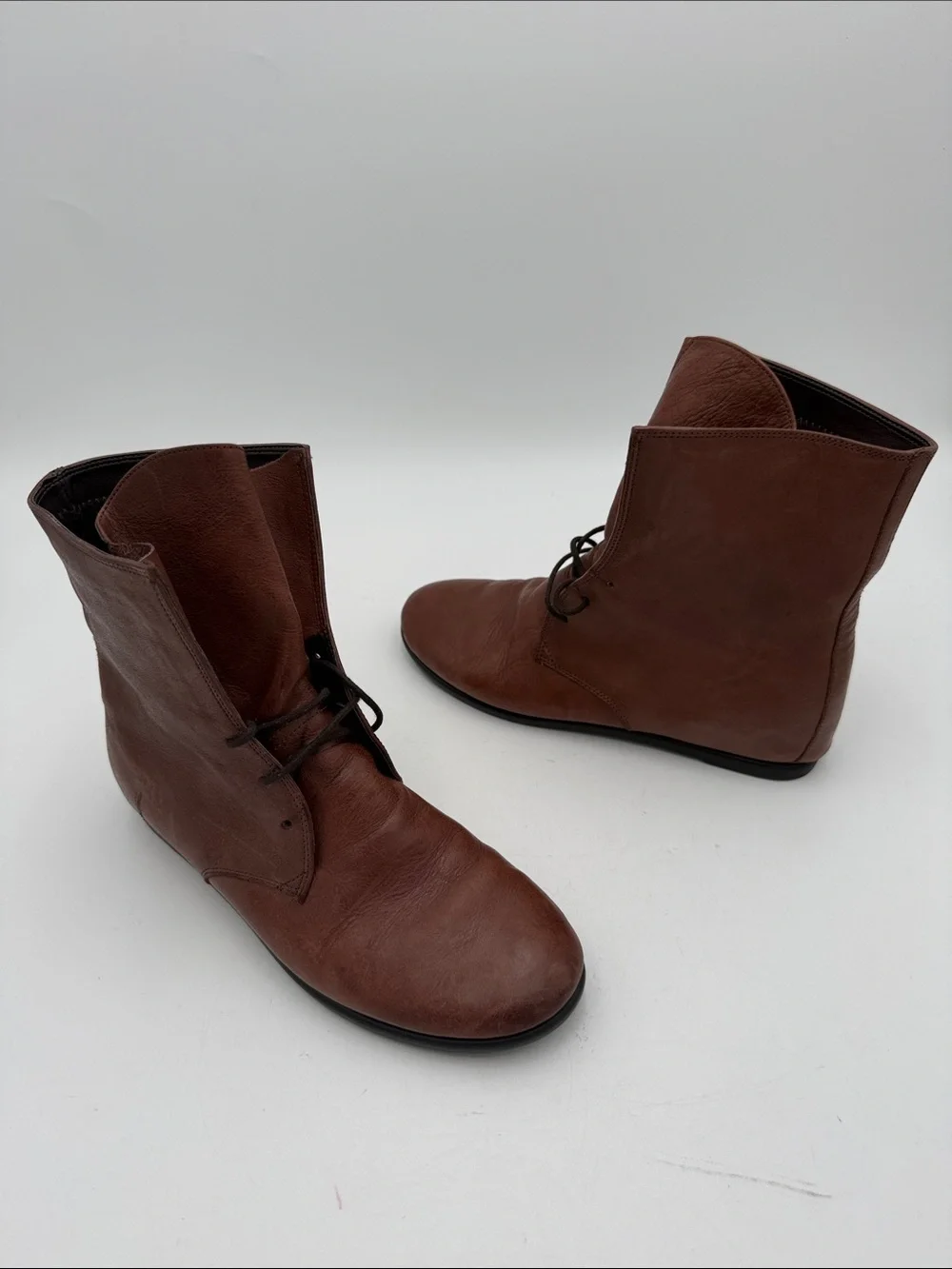 THE FLEXX Brown Leather Chukka Boots women 7.5 vintage Y2K casual office retro